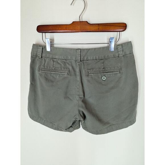 J.Crew Women's Olive Green Chino BROKEN-IN Boyfriend Shorts - Size 4 - EUC - Picture 2 of 7